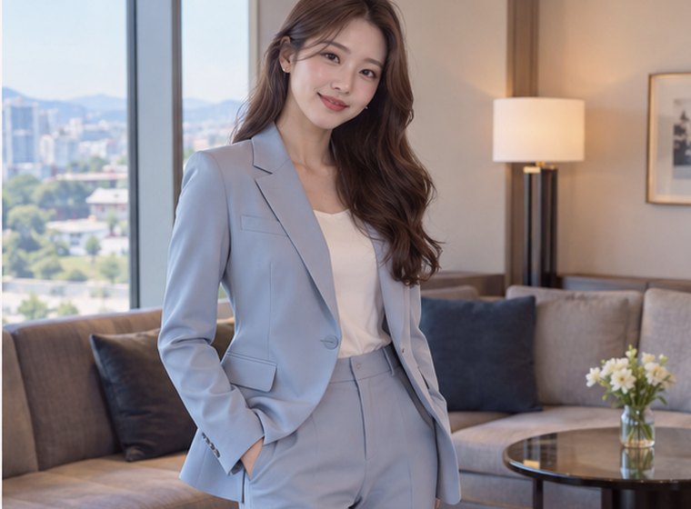 인계동 향기회복 균형 관리 안내 카드의 서로 다른 20대 성인 한국 여성 모델